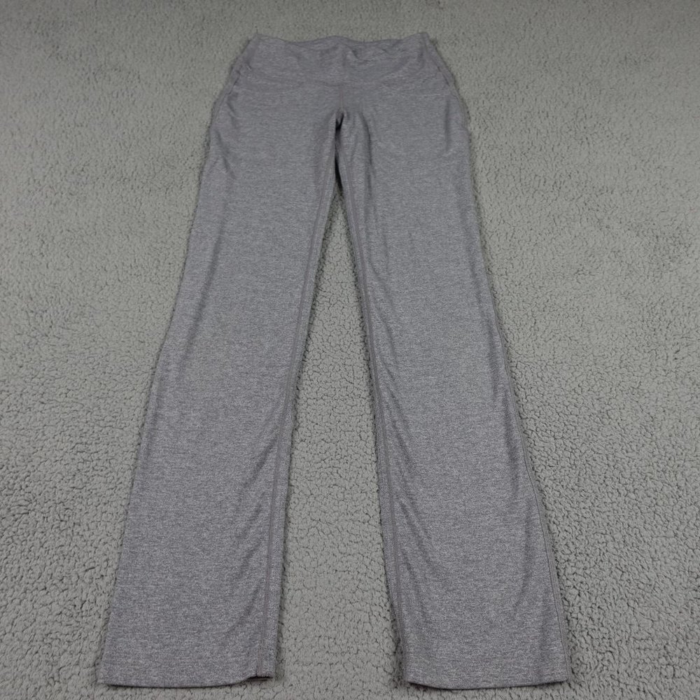 Lululemon Mid Rise Straight Leg Leggings Womens 6 Gray Stretch Pull On Running
